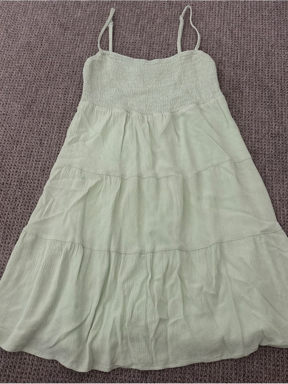 PACSUN Pale Mint Tiered Sundress with Adjustable Straps